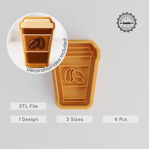Disposable Coffee Cup Cutter & Stamp Set, 6-Piece, S/M/L, Breakfast, Fondant, Cookies PRODUCT_1052