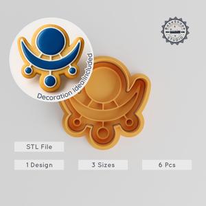 Shravana Nakshatra Vedic Astrology Shape Cutter & Stamp, Cookie & Fondant Set, S/M/L, Hindu Constellation Design PRODUCT_1085