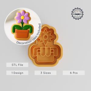 Orchid Flower Shape Cutter & Stamp Set, Perfect for Cookies & Fondant, Includes 3 Sizes (S/M/L), 6-Piece Collection PRODUCT_415