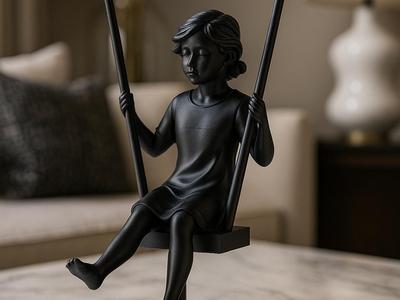 Girl on a Swing – Minimalist Poetic Sculpture