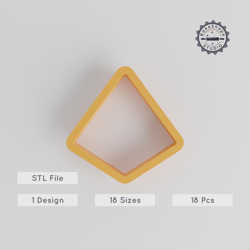 Diamond Shape Cutter Set, Rhombus Cookie & Fondant Cutter, 18 Sizes from 0.75" to 5.00", Perfect for Clay & Baking PRODUCT_1175