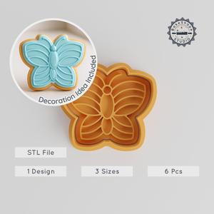 Butterfly Shape Cutter & Stamp, Cookie & Fondant Set, 3 Sizes, Animal Design for Baking & Decorating PRODUCT_793