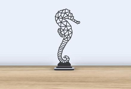 Geometric Low Poly - Seahorse - With Stand