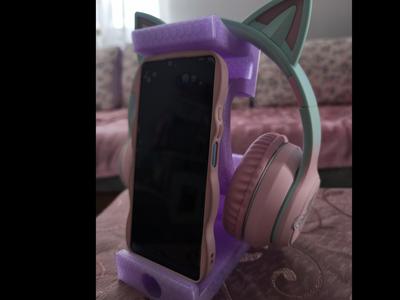 Phone and Heaphone Stand