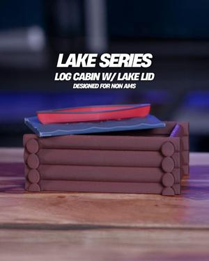 Log Cabin Storage Box with Lake Lid – Lake Series (No AMS Required)