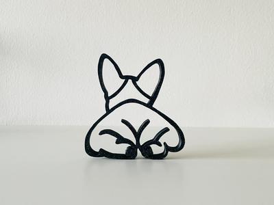 Frenchie butt - line art