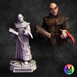 Gregory the Wizard Monk ( Bald Wizard with book and quill)