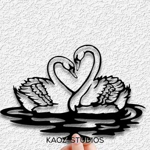 two swans wall art bird wall decor lake birds decoration