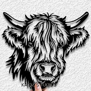 highland cow wall art mountain cattle wall decor furry bull decoration