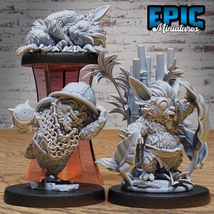 Baby Bugbear Set / Giant Goblinoid Creature / Evil Humanoid Monster / Hairy Goblin / Forest Predator / Mythical Creature / Fable Guard Spawn / Woodland Encounter