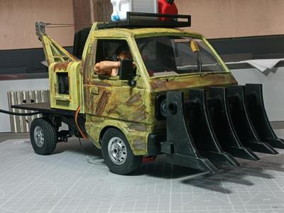 WPL D12 Mischief Dragon Wasteland Trailer Trailer Modification