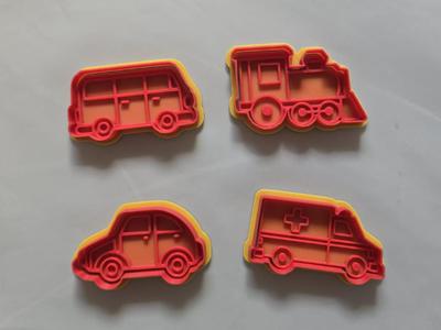 Car Vehicle Cookie Cutter Clay Playdoh Stamp Set