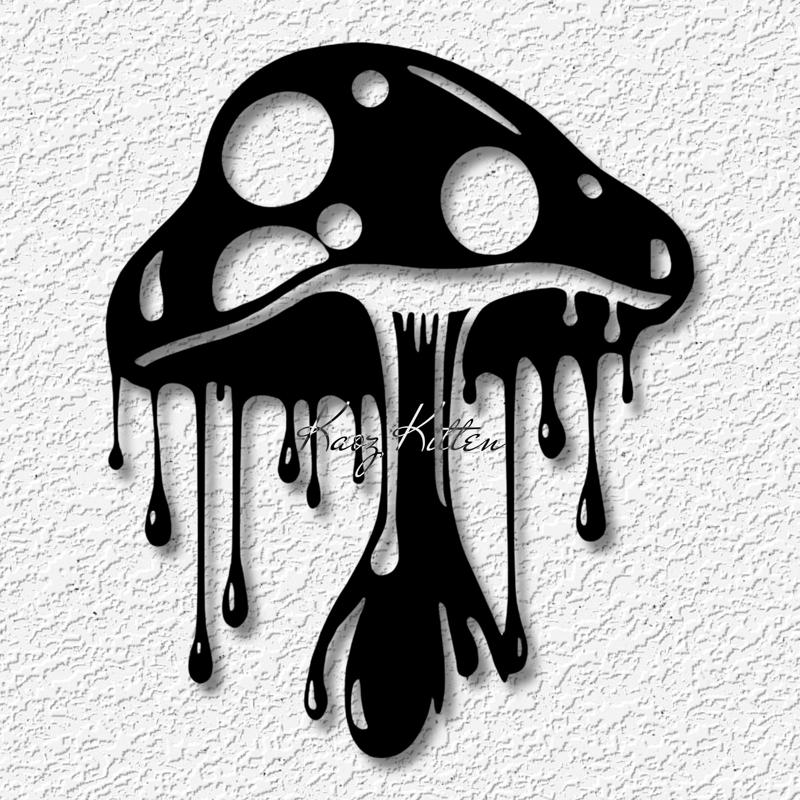 trippy dripping mushroom wall art garden home decor