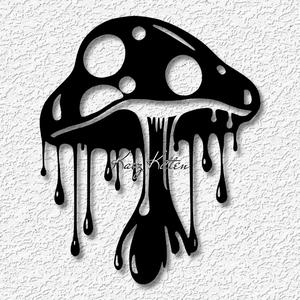 trippy dripping mushroom wall art garden home decor
