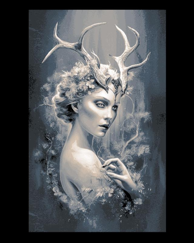 Vintage Portrait of a Druid Priestess - Wall Hueforge Art