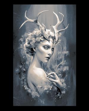 Vintage Portrait of a Druid Priestess - Wall Hueforge Art