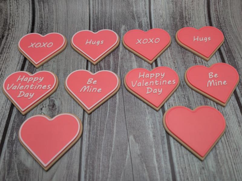 Frosted Heart Cookie with Customizable Text
