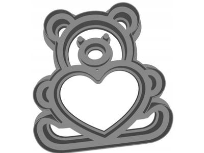 Valentine's Cookie Cutter - Teddy Bear with heart
