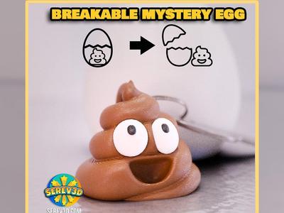 Poop Emoji keychain in Breakable Easter Egg