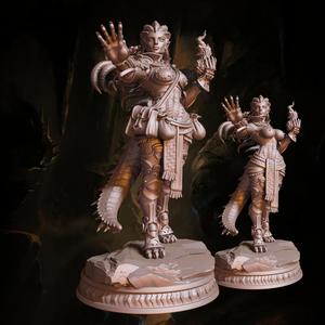 3D Printable Dragonborn Wizard Pose III - Half & Full Dragon (Clothed & Nude)