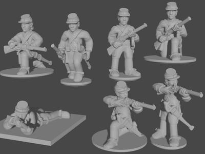 10 & 15mm American Civil War Dismounted Cavalry Skirmishing UA-UN-4
