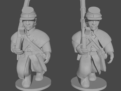 10-15mm American Civil War Infantry in Greatcoats Quick Marching Pose 2 UA-55