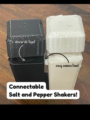 Connectable Salt and Pepper Shakers with Screw on Tops! Dual Color Single Extruder Print!