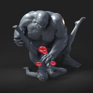 ATTACK OF THE OGRE - NSFW - EROTIC MINIATURE 75 MM SCALE