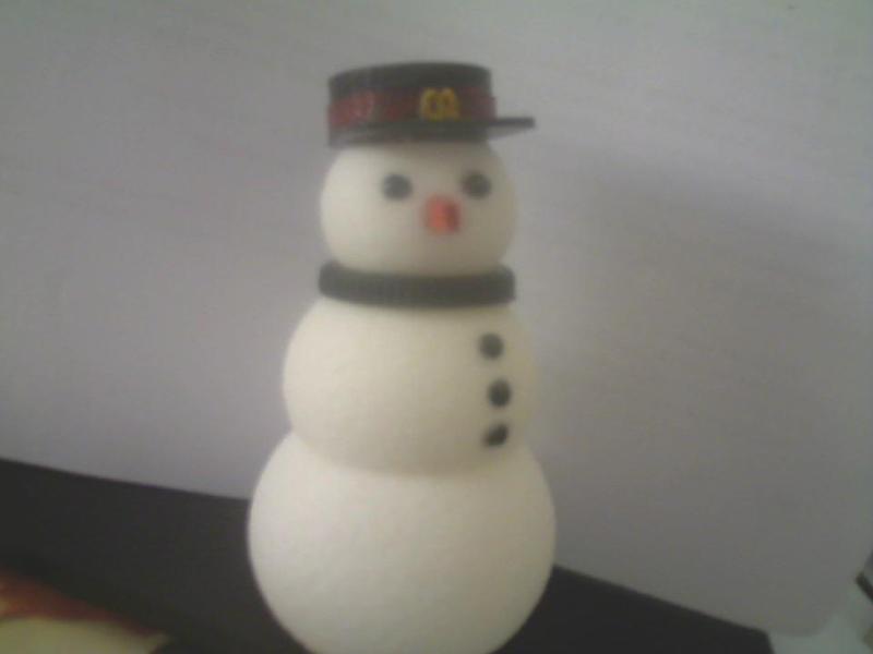 McDonalds hat for snowman fidget