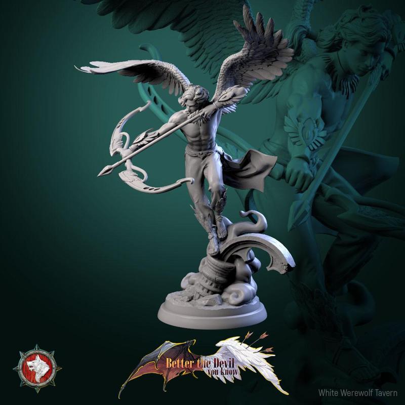 Angel Archer, 75mm pre-supported + dnd 5e stats block