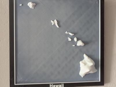 Hawaii Topographic Map - Framed