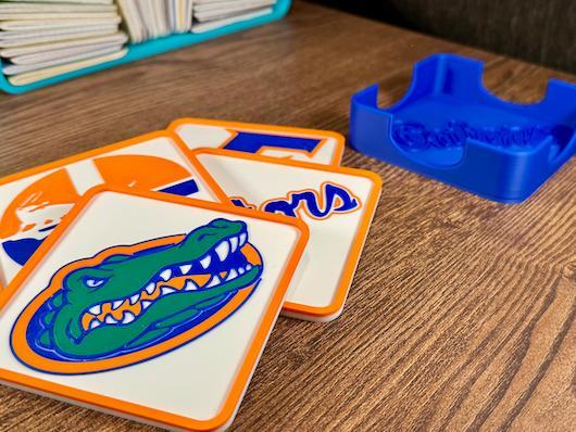 Florida Gators 4 Coaster Set with Caddy