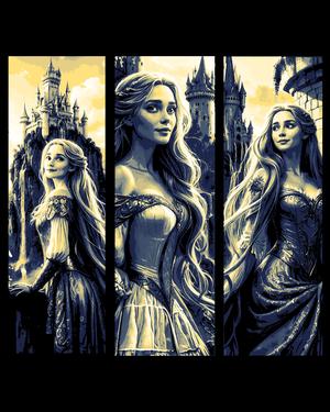 Fairy tale princess Rapunzel in her tower - Set of bookmarks