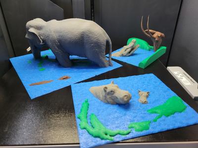 Hippo River - table art/sculpture diorama