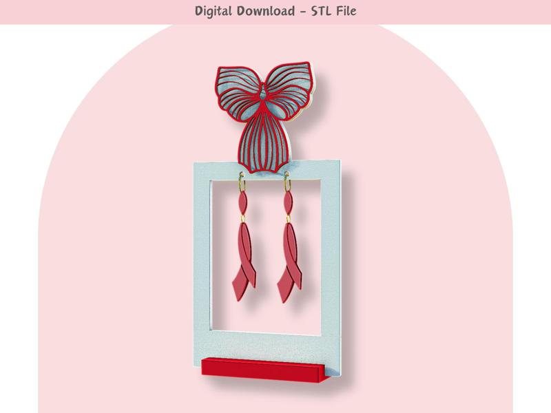 Minimalist Bow Earring Stand – STL File for 3D Printing