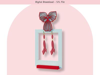 Minimalist Bow Earring Stand – STL File for 3D Printing
