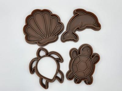 Sea Theme Cookie Cutter Playdoh Stamp