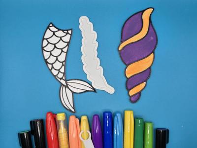 Mermaid Tail Coral Seashell Diy Coloring