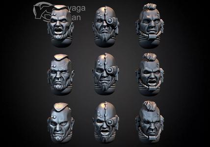9 CUSTOM HEADS WITHOUT HELMET