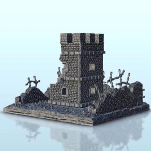 Brick tower in ruins 11 - Modern WW2 Cold Era Afghanistan Iraq North Africa Afrikakorps Tunisia Lybia Desert