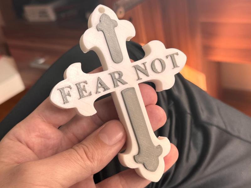 Cross FEAR NOT Car Mirror Accessory Keychain