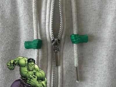 Hulk Hoodie Drawstring Beads