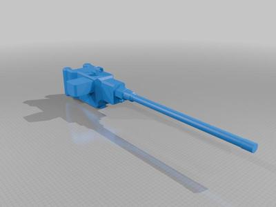 two full size futuristic fictional m2 browning styled heavy machine-guns no tripod