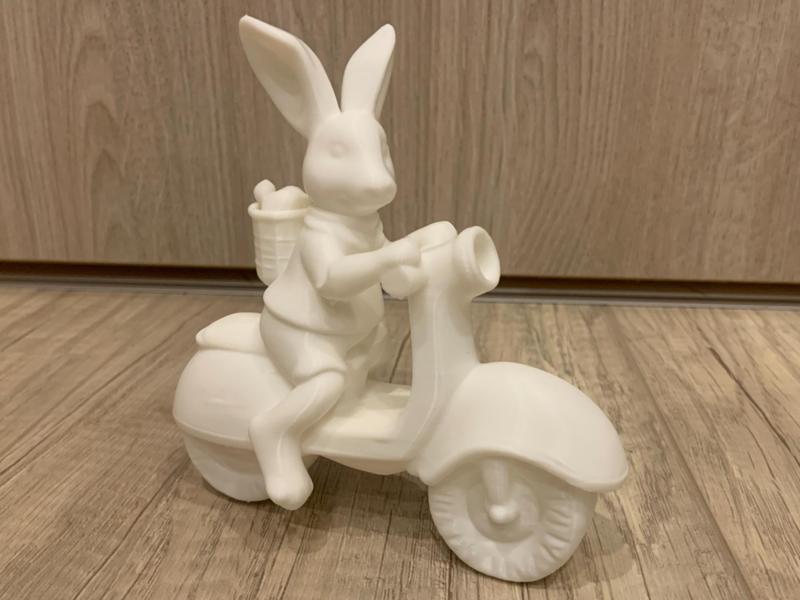 Easter Bunny Rides a Motorcycle