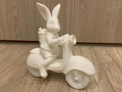 Easter Bunny Rides a Motorcycle