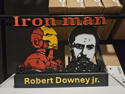 Robert downey jr iron-man with skyline of New York