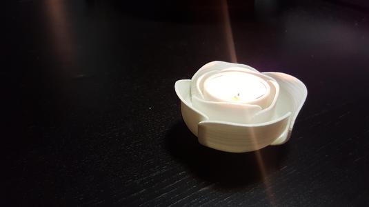White Rose Tealight Candleholder