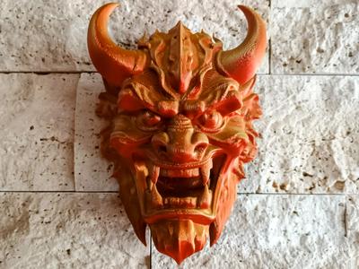 Oni Face Sculpture – Japanese Demon