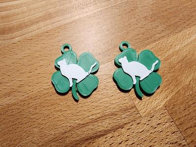 Shamrock Cat Earrings