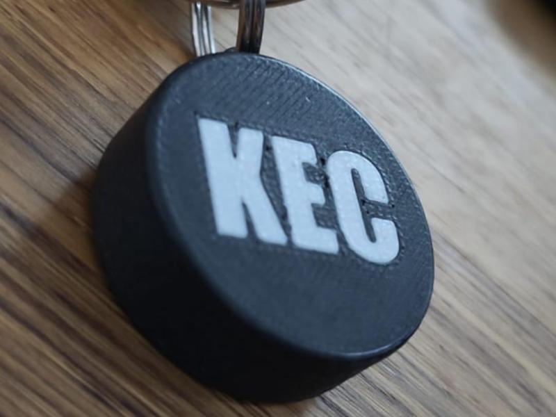 Ice Hockey Puck Keychain